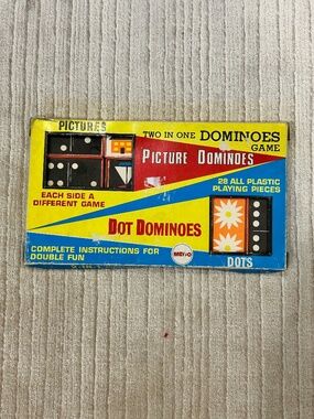 *VINTAGE* MEGO 2-in-1 Dominoes Game Set Picture / Dot Dominoes